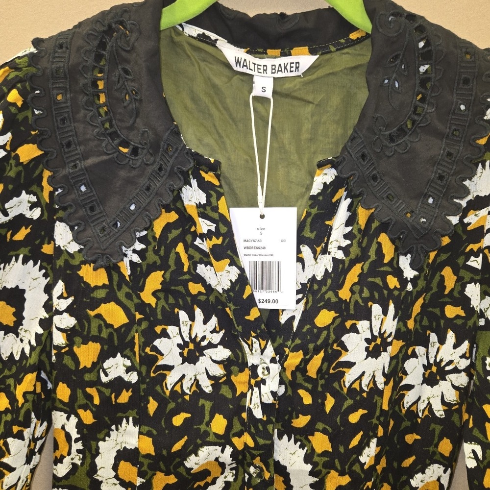 Walter Baker Cottagecore Floral Collared Dress Dark‎ Academia Whimsygoth - Picture 3 of 14